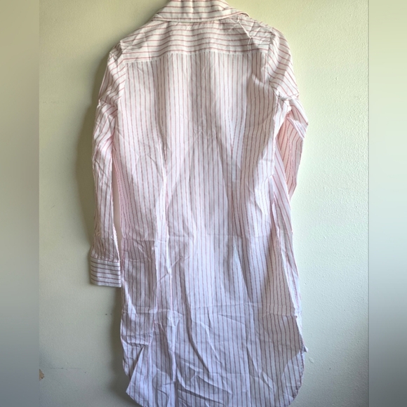 NWT! Harshman,  Willow Shirt Dress, White/Rose Pink Stripes, Medium -MSRP $244 - Picture 8 of 13
